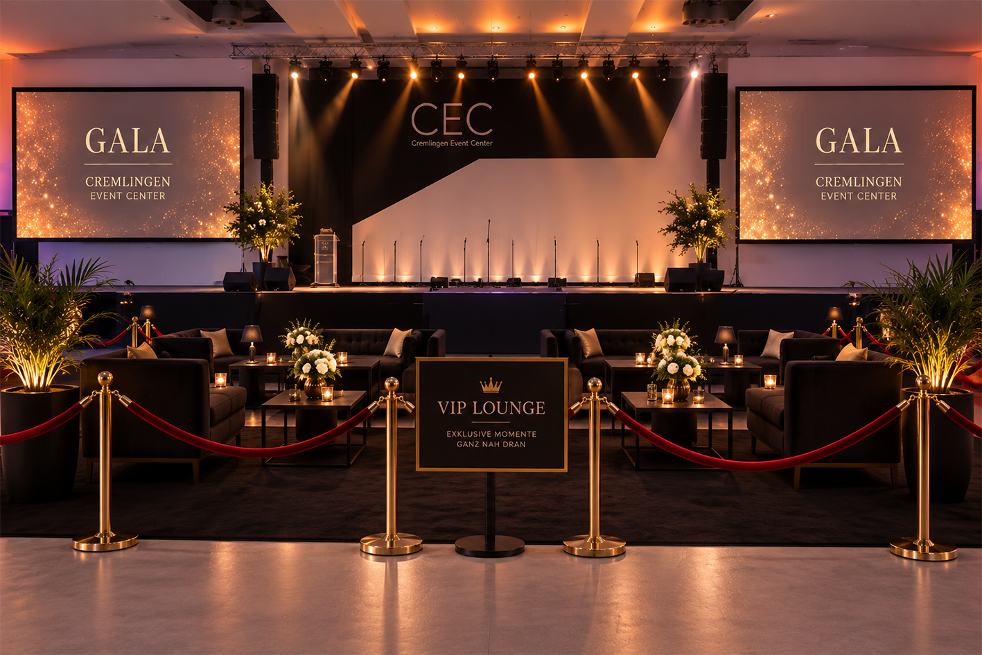 VIP-Lounge im Cremlingen Event Center mit exklusivem Lounge-Bereich